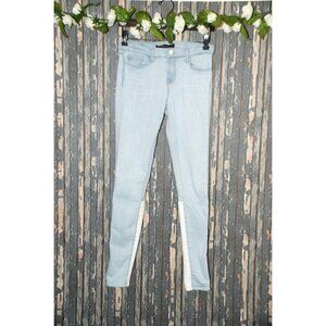 J. Brand Catalina Stepped Back Light Blue & White Jeans Size 26 Skinny Stretch